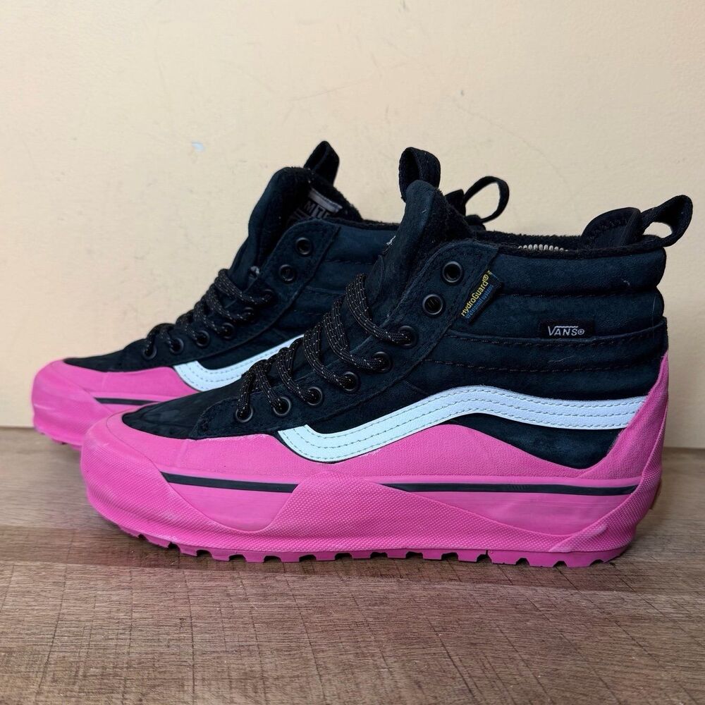 VANS SK8 Hi Dip MTE 2.0 Boots Pink Black Suede Womens size 8 shoes hiking